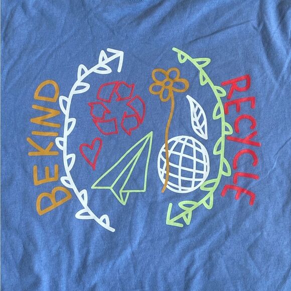 NWT Urban Outfitters Re.Purpose Be Kind Recycle T-Shirt Sz S Blue Comfy Soft Tee - Picture 9 of 12